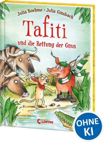 Buchcover und Innenansicht für das Buch: Tafiti und die Rettung der Gnus (Band 16)