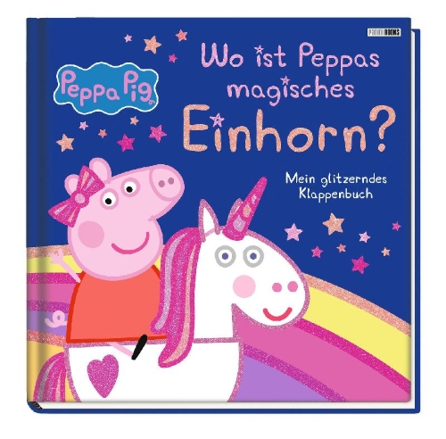 Buchcover und Innenansicht für das Buch: Peppa Pig: Where's Peppa's Magical Unicorn? - A Lift-the-Flap Book