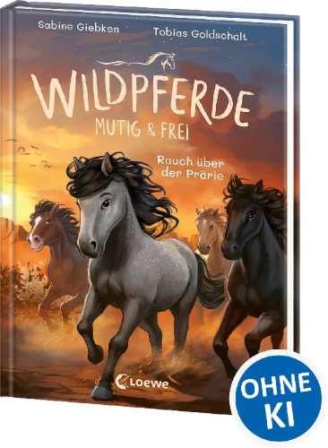 Buchcover und Innenansicht für das Buch: Wildpferde - mutig und frei (Band 5) - Rauch über der Prärie