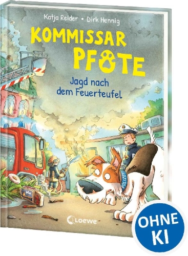 Buchcover und Innenansicht für das Buch: Kommissar Pfote (Band 8) - Jagd nach dem Feuerteufel