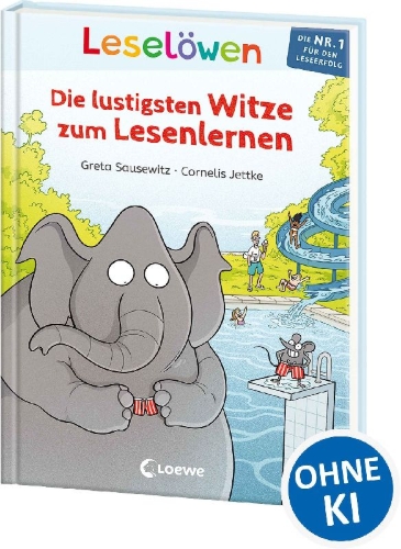 Buchcover und Innenansicht für das Buch: Leselöwen - Die lustigsten Witze zum Lesenlernen