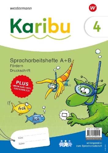 Buchcover und Innenansicht für das Buch: Karibu. Paket Spracharbeitshefte Fördern 4 (A + B) Ausgabe 2024