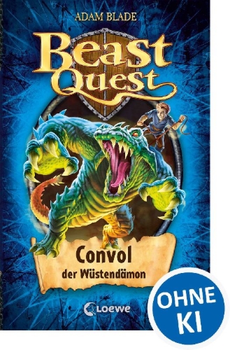 Buchcover und Innenansicht für das Buch: Beast Quest 37. Convol, der Wüstendämon