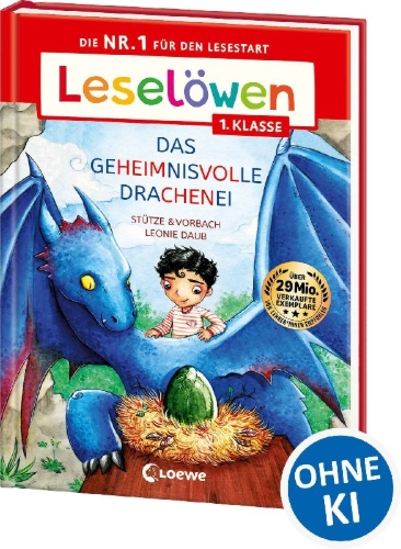 Buchcover und Innenansicht für das Buch: Leselöwen 1. Klasse - Das geheimnisvolle Drachenei
