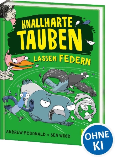 Buchcover und Innenansicht für das Buch: Real Pigeons Eat Danger