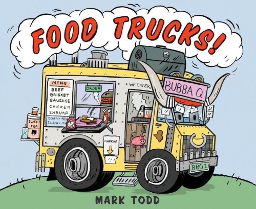 Buchcover und Innenansicht für das Buch: Food Trucks!