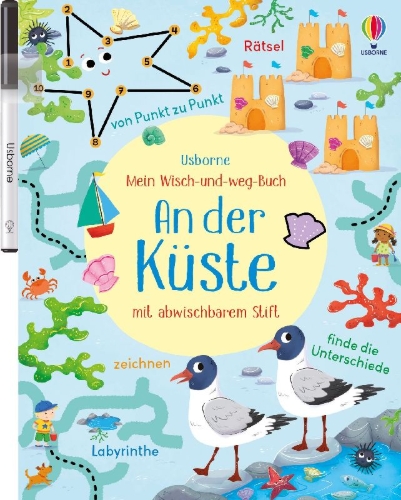 Buchcover und Innenansicht für das Buch: Mein Wisch-und-weg-Buch: An der Küste