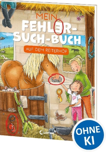 Buchcover und Innenansicht für das Buch: Mein Fehler-Such-Buch - Auf dem Reiterhof