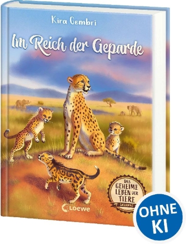 Buchcover und Innenansicht für das Buch: Das geheime Leben der Tiere (Savanne) - Im Reich der Geparde