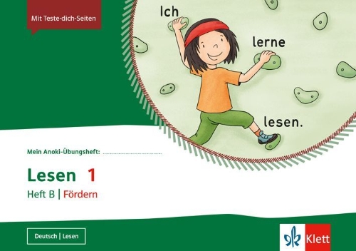 Buchcover und Innenansicht für das Buch: Mein Anoki-Übungsheft. Lesen 1. Heft B | Fördern. Übungsheft Klasse 1