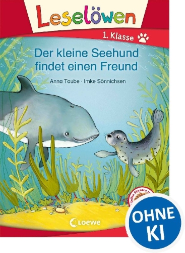 Buchcover und Innenansicht für das Buch: Leselöwen 1. Klasse - Der kleine Seehund findet einen Freund