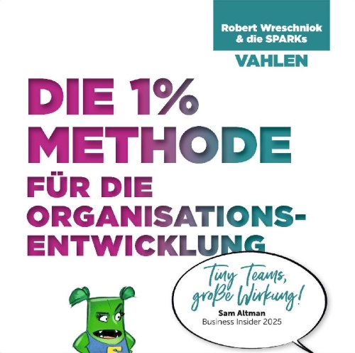 Buchcover und Innenansicht für das Buch: Die 1% Methode für die Organisationsentwicklung