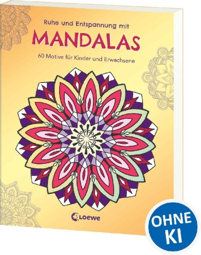Buchcover und Innenansicht für das Buch: Ruhe und Entspannung mit Mandalas