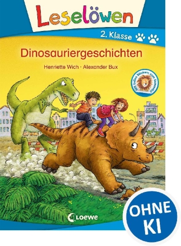 Buchcover und Innenansicht für das Buch: Leselöwen 2. Klasse - Dinosauriergeschichten