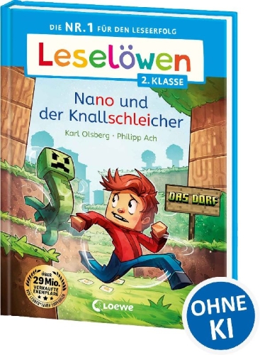 Buchcover und Innenansicht für das Buch: Leselöwen 2. Klasse - Nano und der Knallschleicher