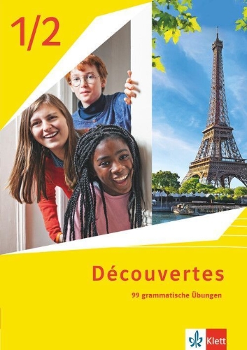 Buchcover und Innenansicht für das Buch: Découvertes 1/2. Ausgabe 1. oder 2. Fremdsprache. 99 grammatische Übungen 1. Lernjahr und 2. Lernjahr