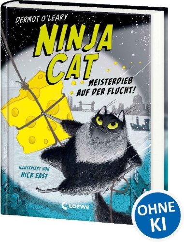 Buchcover und Innenansicht für das Buch: Toto the Ninja Cat and the incredible Cheese Heist