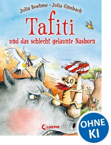 Buchcover und Innenansicht für das Buch: Tafiti und das schlecht gelaunte Nashorn (Band 11)