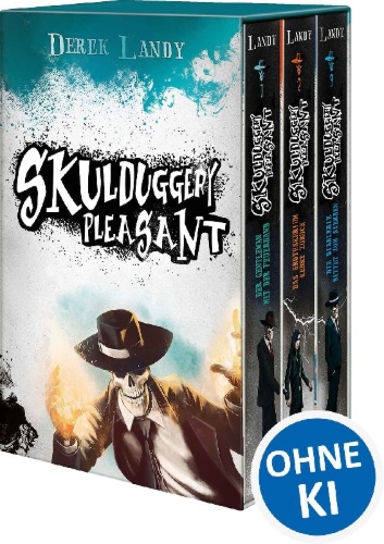Buchcover und Innenansicht für das Buch: Skulduggery Pleasant, Bände 1-3