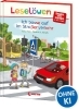 Buchcover und Innenansicht für das Buch: Leselöwen - stark und sicher in der Schule - Ich passe auf im Straßenverkehr