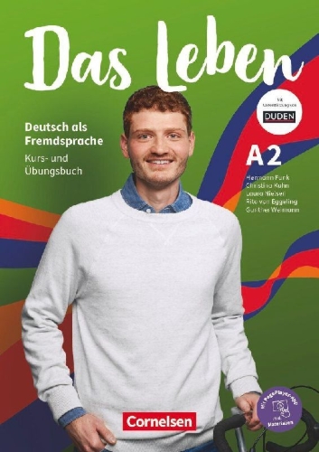 Buchcover und Innenansicht für das Buch: Das Leben A2: Gesamtband - Kurs- und Übungsbuch mit interaktiven Übungen auf scook.de