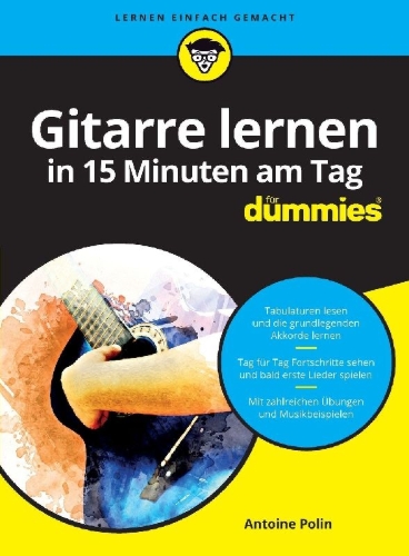 Buchcover und Innenansicht für das Buch: Gitarre lernen in 15 Minuten am Tag fd