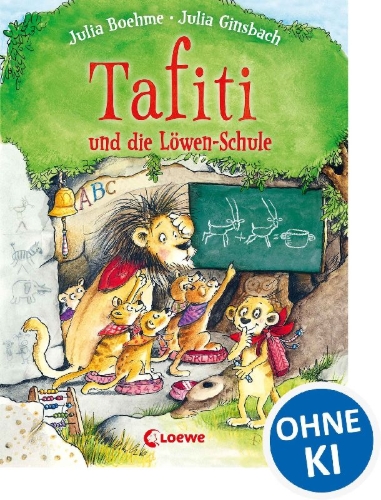 Buchcover und Innenansicht für das Buch: Tafiti und die Löwen-Schule