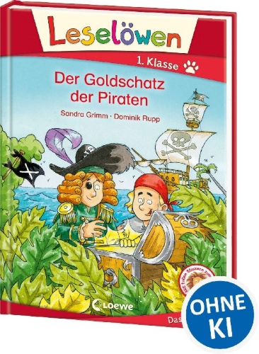 Buchcover und Innenansicht für das Buch: Leselöwen 1. Klasse - Der Goldschatz der Piraten