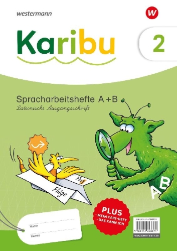 Buchcover und Innenansicht für das Buch: Karibu Spracharbeitshefte 2. Lateinische Ausgangsschrift mit Diagnoseheft