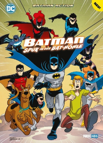 Buchcover und Innenansicht für das Buch: The Batman & Scooby-Doo! Mysteries