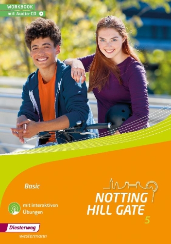Buchcover und Innenansicht für das Buch: Notting Hill Gate 5. Workbook Basic mit Audio-CD und interaktiven Übungen