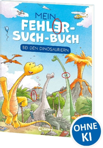 Buchcover und Innenansicht für das Buch: Mein Fehler-Such-Buch - Bei den Dinosauriern