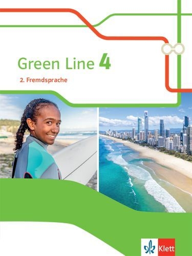 Buchcover und Innenansicht für das Buch: Green Line 4. Ausgabe 2. Schulbuch Klasse 9. Fremdsprache ab 2018