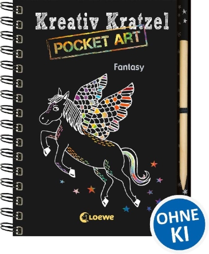Buchcover und Innenansicht für das Buch: Kreativ-Kratzel Pocket Art: Fantasy