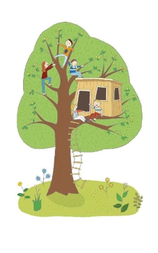 Buchcover und Innenansicht für das Buch: Die Baumhaus-Bande