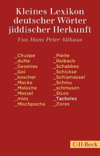 Buchcover und Innenansicht für das Buch: Kleines Lexikon deutscher Wörter jiddischer Herkunft