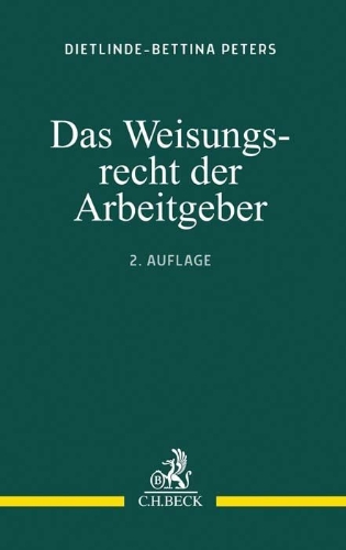 Buchcover und Innenansicht für das Buch: Das Weisungsrecht der Arbeitgeber