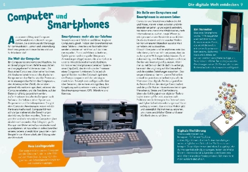 Buchcover und Innenansicht für das Buch: WAS IST WAS Naturwissenschaften easy! Logisch, genial, digital! Abenteuer Informatik
