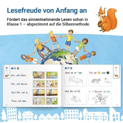 Buchcover und Innenansicht für das Buch: ABC der Tiere 1 Neubearbeitung · lesen - verstehen - malen
