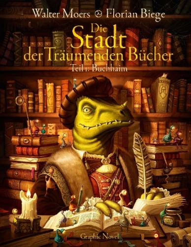 Buchcover und Innenansicht für das Buch: Die Stadt der Träumenden Bücher (Comic) Band 1
