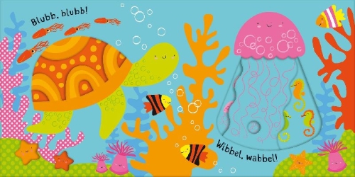 Buchcover und Innenansicht für das Buch: Babys erstes Schiebebuch: Im Meer