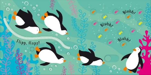 Buchcover und Innenansicht für das Buch: Babys erstes Schiebebuch: Im Meer