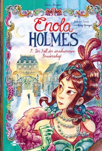 Buchcover und Innenansicht für das Buch: Les enquêtes d'Enola Holmes 9