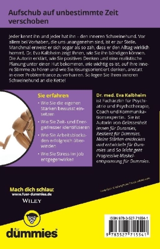 Buchcover und Innenansicht für das Buch: Den inneren Schweinehund bändigen für Dummies