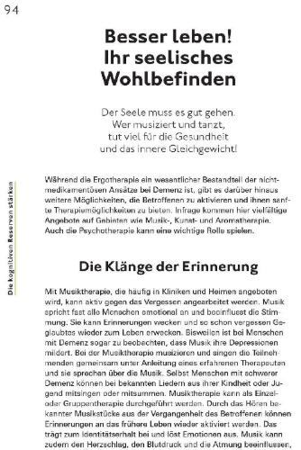 Buchcover und Innenansicht für das Buch: Demenz. Nicht Jetzt!