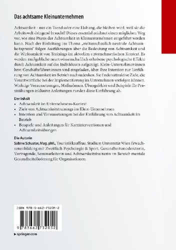 Buchcover und Innenansicht für das Buch: Das achtsame Kleinunternehmen