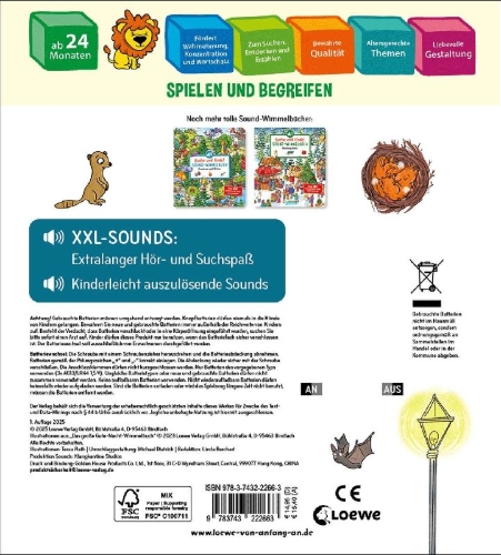 Buchcover und Innenansicht für das Buch: Suche und finde! Sound-Wimmelbuch - Gute Nacht