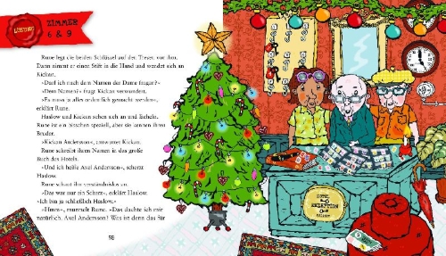 Buchcover und Innenansicht für das Buch: Detektivbüro LasseMaja - Das Weihnachtsrätsel von Valleby (Detektivbüro LasseMaja, Bd.)