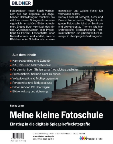 Buchcover und Innenansicht für das Buch: Meine kleine Fotoschule