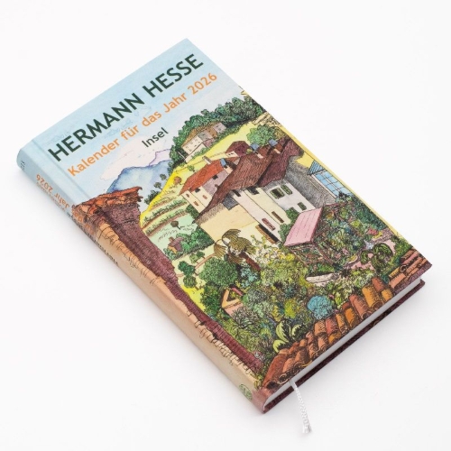 Buchcover und Innenansicht für das Buch: Hermann Hesse Kalender für das Jahr 2026